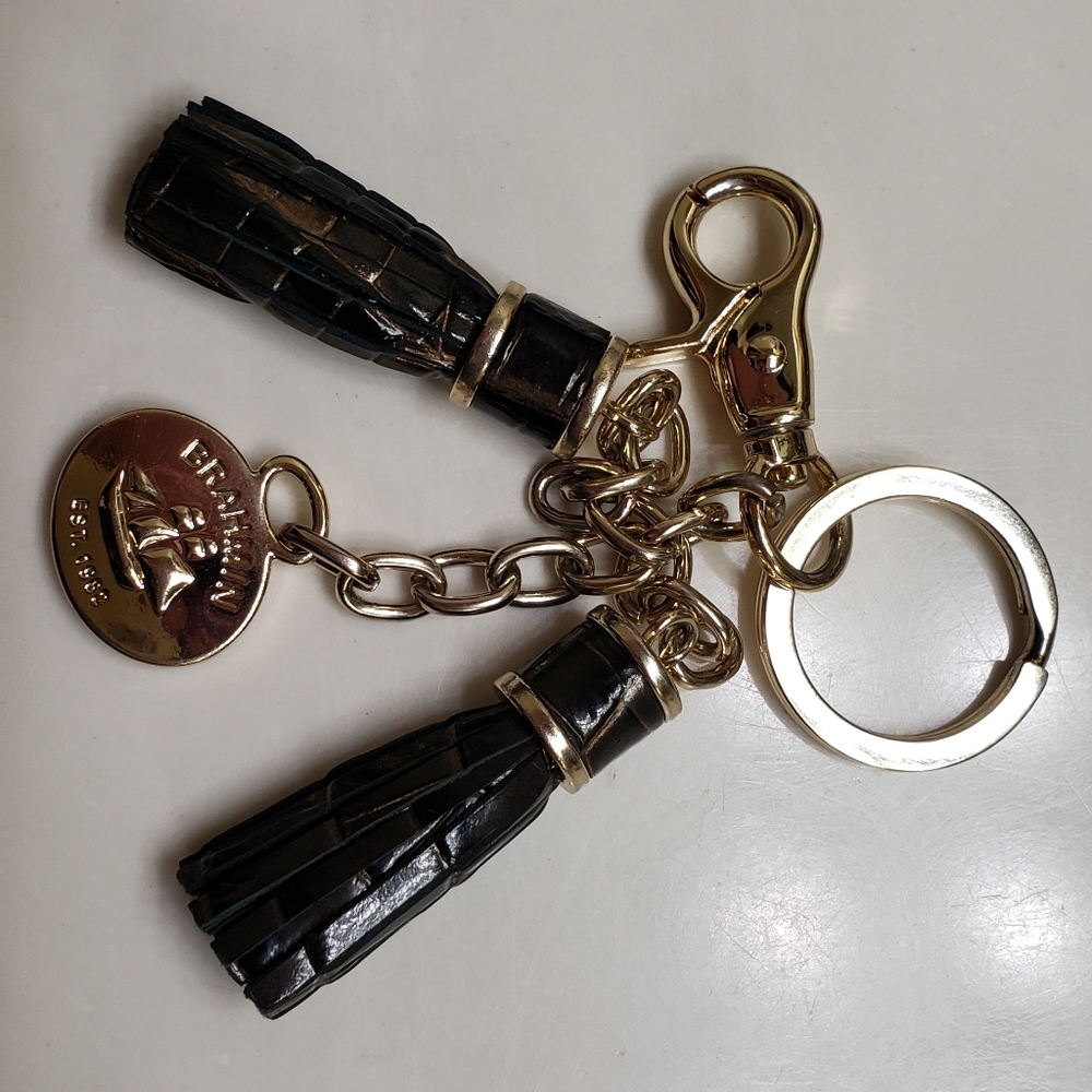 Brahmin Double tassel key ring